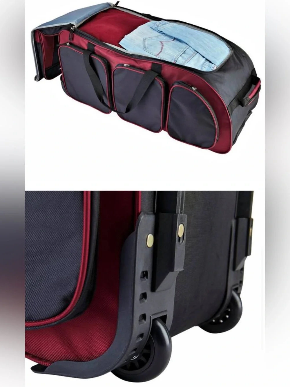 Travelers Club 30 in. Multi-Pocket Upright Rolling Duffel Bag luggage Handle